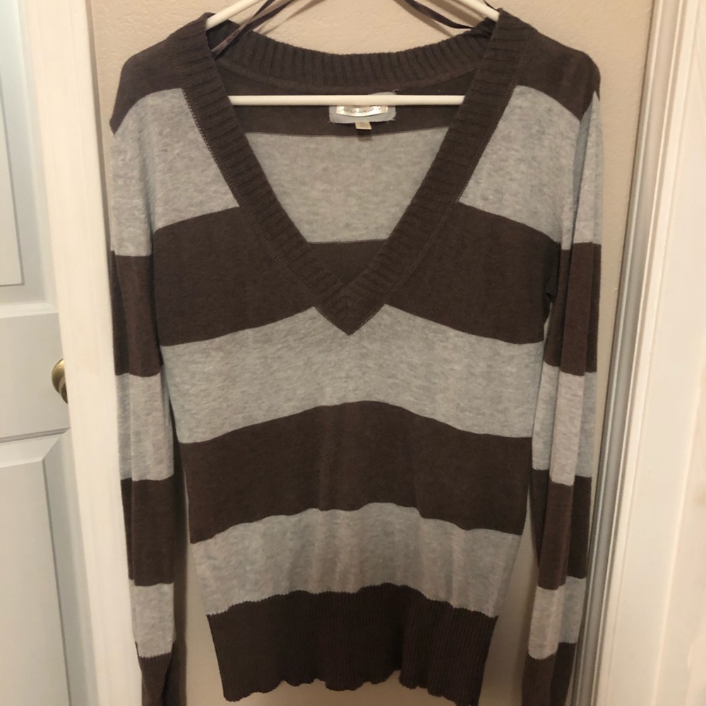 Aeropostale grey/ brown striped sweater